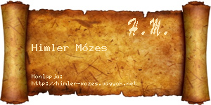 Himler Mózes névjegykártya